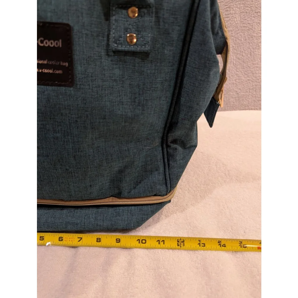 V-Coool Professional Cooler Bag Baby Bag Teal Beige Cooling Pocket Tote Backpack